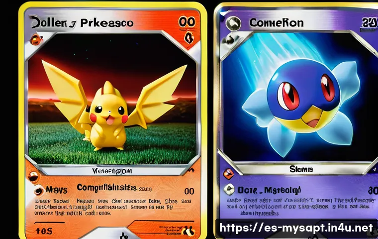 신비아파트 공식 굿즈 인증법 - **Prompt 1: Authentic vs. Counterfeit Pokémon Trading Cards - Close-up Comparison**
"A highly de...